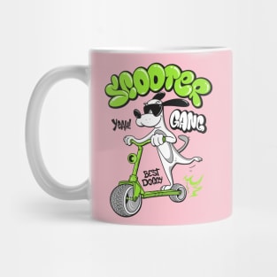 dog riding scooter Mug